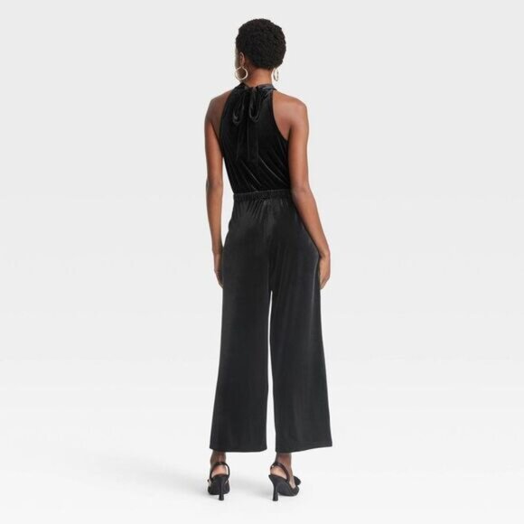 NWT a new day (that is the name of the Target brand) Black Velvet Jumpsuit - Picture 2 of 6